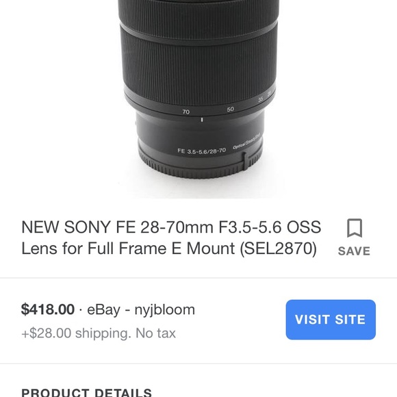Sony camera lens model sel2870 - Picture 1 of 5